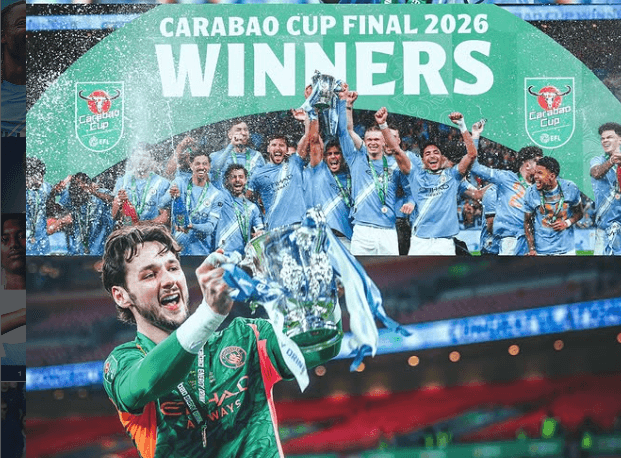 Manchester City Juara Carabao Cup 2026 Selebrasi Pemain Wembley