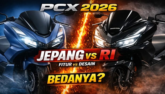 Perbandingan Honda PCX160 Jepang 2026 dan Indonesia tampilan depan