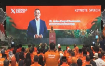 Anies Baswedan menghadiri acara Gerakan Rakyat bersama relawan dalam deklarasi partai