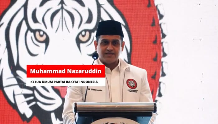 Muhammad Nazaruddin saat menyampaikan pidato dalam deklarasi Partai Rakyat Indonesia (PRI)